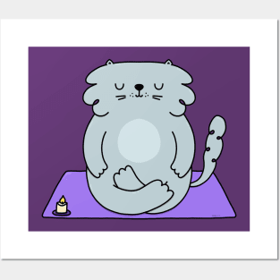 Zen meditation cat Posters and Art